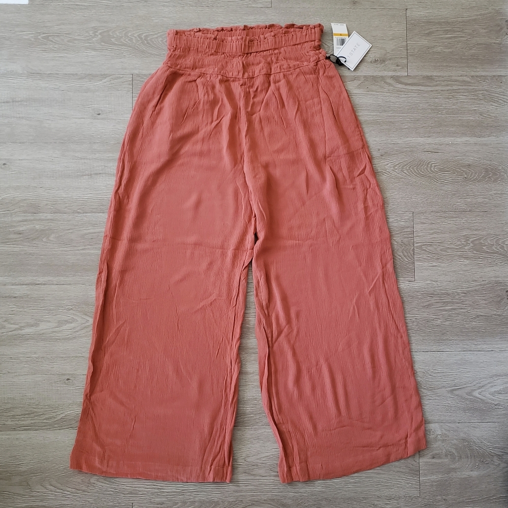 NWT State size Small wide leg knit palazzo pant pockets Spring travel lagenlook